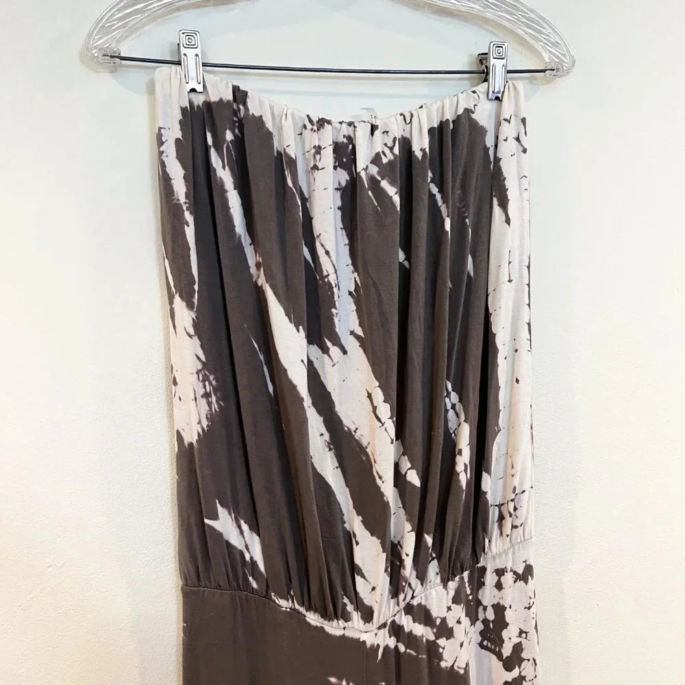 Young Fabulous & Broke Gray Tie Dye Strapless Wide Leg Stretchy Jumpsuit Small - Picture 4 of 6